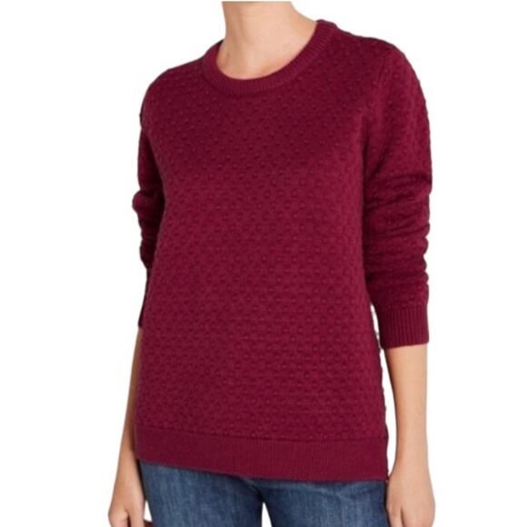 ModCloth Sweater Womens Small Red Berry Excellent Example Textured Knit Popcorn - Picture 5 of 8